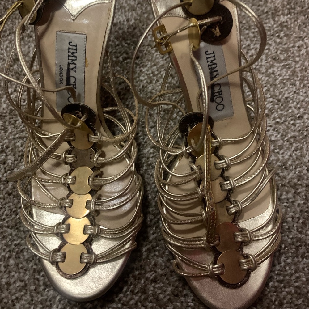 Jimmy choo gold sandals